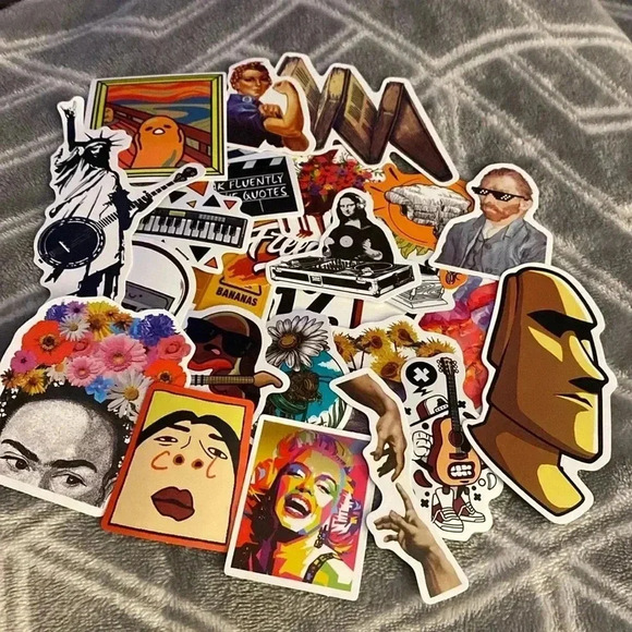 💚 25 Trendy Aesthetic Pop Culture Music Icon Misc 2-4 Inch Stickers - Picture 1 of 1